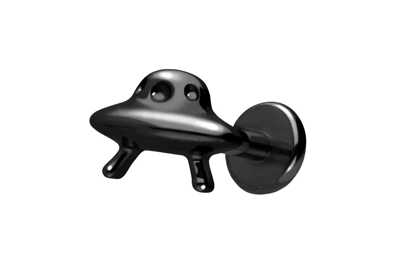 Titan Labret Piercing mit Push Fit UFO